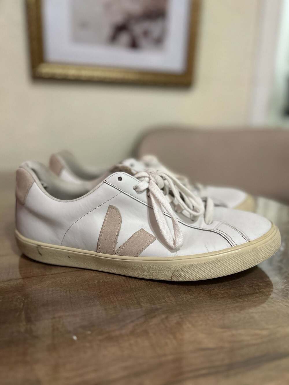 Veja Esplar Leather Sneakers White/Beige Size US 9